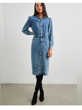 Rails Beverly Long Sleeve Nonstretch Denim Shirtdress